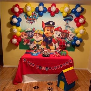 Large paw patrol party decoration backdrop